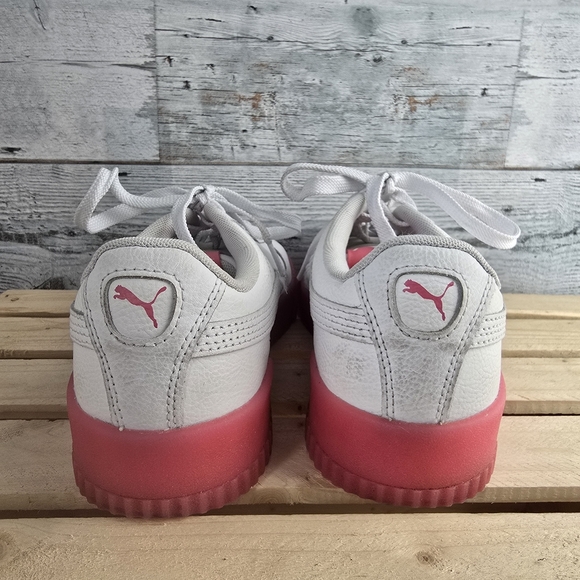 PUMA Carina Crystal Pink White Leather Sneakers 373776-02 Size Womens 8.5 - Picture 6 of 10